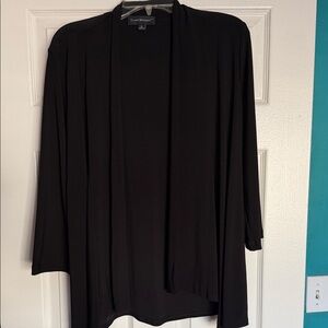 Travel Elements Women's Black Draped Open-Front Cardigan